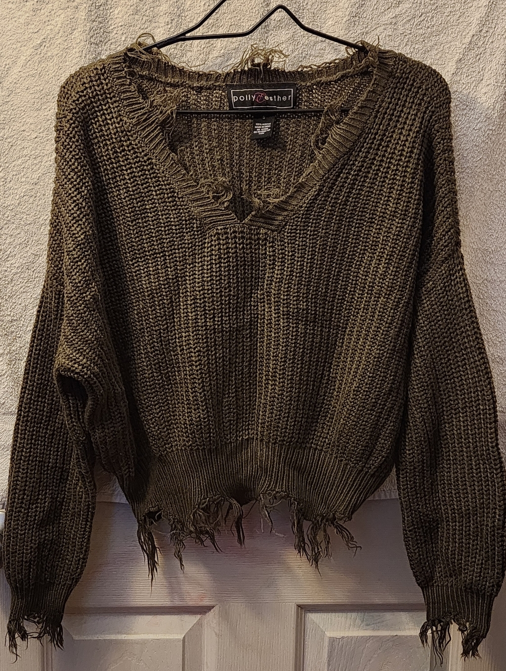 Olive Green Cropped Sweater